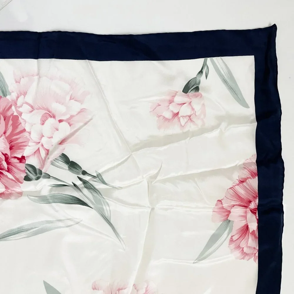 Hanae Mori Silk Scarf Shawl Floral Vintage